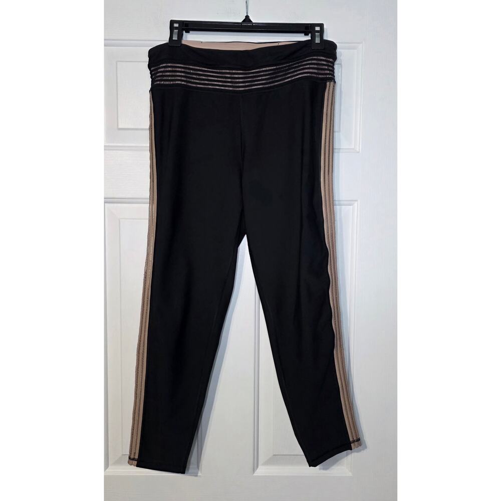 VICTORIA SECRET SPORT SHADOW STRIPE BLACK HIGH RISE TIGHT LEGGINGS SIZE Large‎